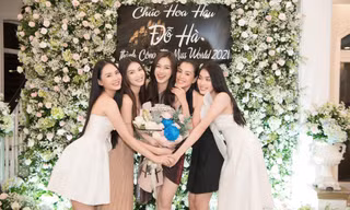 Dàn Hoa, Á hậu đình đám tổ chức tiệc 'truyền may mắn' cho Đỗ Thị Hà trước khi dự thi Miss World 