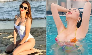 Huyền My, Diễm Hương khoe dáng 'bỏng mắt' với áo tắm ngày đầu năm mới 2021 