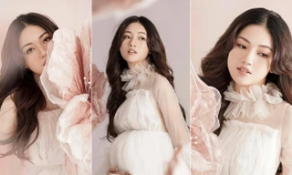 Á hậu Thanh Tú diện váy xuyên thấu gợi cảm, khoe bụng bầu ở những tháng cuối