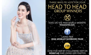 Đỗ Thị Hà thông báo về bình chọn ở phần thi Đối đầu ở Miss World