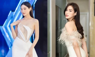 Lương Thuỳ Linh diện váy xuyên thấu khoe chân dài 1m22, Đỗ Thị Hà sexy với váy lông vũ