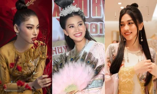 Ngắm dàn hoa, á hậu Việt hoá mỹ nhân cổ trang đẹp tựa chị Hằng trong mùa Trung thu