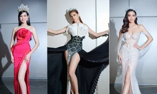 Đỗ Thị Hà, Đỗ Mỹ Linh và dàn hậu mặc váy xẻ khoe chân dài 'cực phẩm' trên thảm đỏ