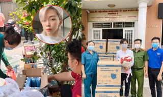 Tóc Tiên tặng 1 tấn gạo, Minh Dự trao 75.000 chiếc khẩu trang cho công tác chống dịch