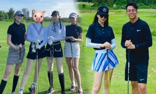 Hoa hậu Đỗ Mỹ Linh khoe ảnh hội chị em đi chơi golf, fan soi ra bóng dáng Hương Giang?