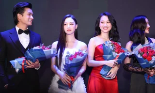 Samuel An tháp tùng 3 mỹ nhân AMEE, Salim, Trúc Anh trên thảm đỏ "Thiên Thần Hộ Mệnh"