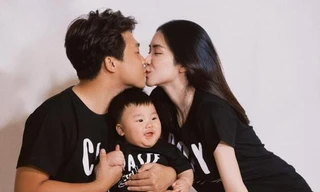 Hòa Minzy lần đầu khoe ảnh gia đình đầy đủ 3 thành viên, lập luôn fanpage cho bé Bo