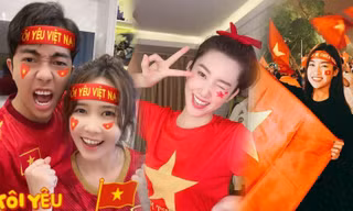 Dàn Hoa hậu, Á hậu nô nức cổ vũ, vỡ òa khi đội tuyển Việt Nam thắng 2-1 trước ĐT Malaysia