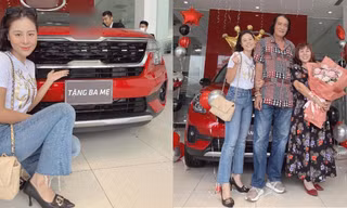 Chơi lớn như "Kiều nữ làng hài" Nam Thư, mua xế hộp tặng quà sinh nhật ba mẹ 