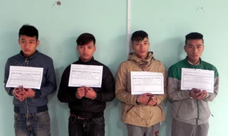 Bốn đối tượng cướp ở vùng biên. Ảnh: ĐQ