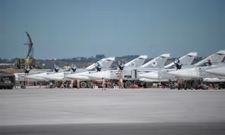 Lực lượng không quân Nga ở căn cứ quân sự Syria. Ảnh: RIA Novosti.