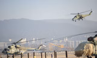 Trực thăng tấn công hạng nặng Mi-35M của Nga đã có mặt tại Syria. Ảnh: RIA Novosti
