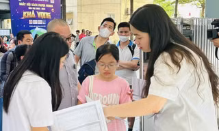 Thi tuyển sinh vào lớp 6 năm học 2024 - 2025 của Trường THCS - THPT Nguyễn Tất Thành Ảnh: NGHIÊM HUÊ