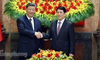 Chủ tịch nước Lương Cường hội đàm với Tổng Bí thư, Chủ tịch nước Trung Quốc Tập Cận Bình 