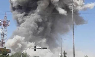 Hiện trường vụ nổ. Ảnh: Twitter