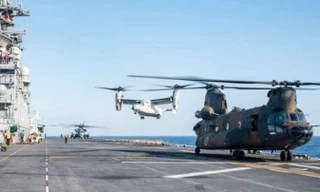 Nhật Bản và Mỹ bắt đầu tập trận đổ bộ chung kéo dài 3 tuần. Ảnh: Hải quân Mỹ