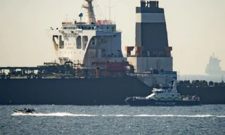 Tàu Grace 1 bị Anh bắt giữ. Ảnh: AP