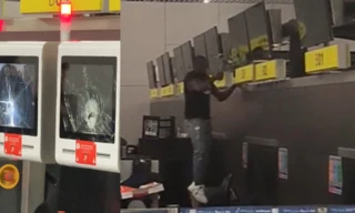 Nhiều người sốc khi thấy nam hành khách dùng búa đập phá sân bay 