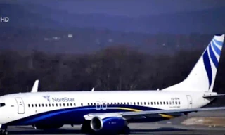 Một chiếc máy bay của hãng hàng không Nordstar