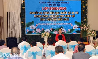 Người có uy tín được truyền đạt một số nội dung tại lớp tập huấn