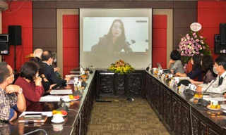 Quảng cảnh Lễ ra mắt nền tảng trực tuyến ichLinks tại Việt Nam. Ảnh: Hà Nội mới