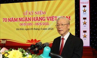 Tổng Bí thư Nguyễn Phú Trọng phát biểu tại Lễ kỷ niệm. Ảnh: Trí Dũng/TTXVN