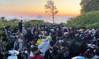 Vườn quốc gia Ba Vì đông 'nghẹt thở', khách chen chân săn mây, ngắm hoa dã quỳ