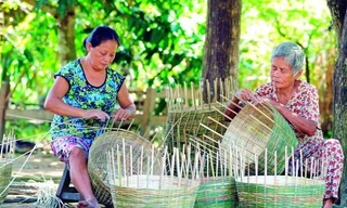 Làng nghề đan lát các sản phẩm từ tre, trúc ở ấp Giồng Đình, xã Đại An, huyện Trà Cú (Trà Vinh) mỗi năm sản xuất hàng chục ngàn sản phẩm giỏ, thúng, rổ…, tạo việc làm ổn định cho hàng trăm lao động dân tộc Khmer tại địa phương