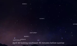 Ngắm nhìn 4 hành tinh thẳng hàng tuyệt đẹp trên bầu trời đêm 