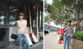 Diện quần jeans bó sát khoe chân thon dài