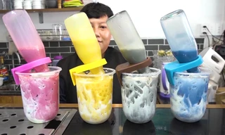 Độc đáo trà sữa úp ngược