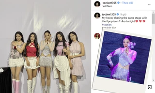 "Chị Đẹp" Tóc Tiên "sáng rực" khi đứng cùng biểu tượng Gen 2 K-Pop T-Ara