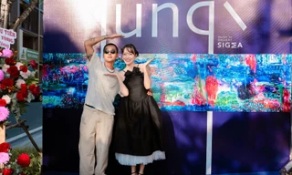 "Thám tử" Tùng và "cô giáo" Diệu Nhi tái ngộ tại triển lãm trừu tượng