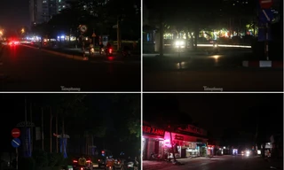 Dò dẫm lưu thông trên những tuyến phố tối om giữa lòng Thủ đô