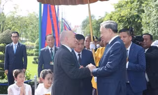 Lễ đón Chủ tịch nước Tô Lâm thăm cấp Nhà nước tới Campuchia