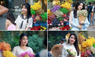 Chớm thu, con phố lãng mạn nhất Hà Nội lại cảnh '1 mét vuông 10 nàng thơ'