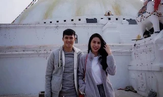 Công Vinh cùng Thủy Tiên đi chùa ở Nepal