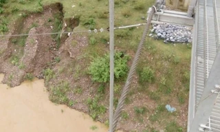 Khu vực hai cháu bé đuối nước.