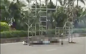 Hiện trường vụ việc. Ảnh cắt từ video.