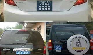 2 trong 3 chiếc xe biển xanh đeo biển giả