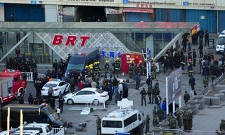 Hiện trường môt vụ khủng bố ở Tân Cương