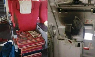 Bên trong chiếc máy bay bị hành khách đốt phá