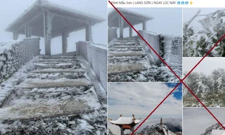 Ảnh tuyết phủ trắng xóa đỉnh Mẫu Sơn "gây bão" mạng xã hội, thực hư ra sao?