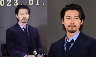 Hyun Bin nhận không ra khi để râu, tóc dài chải chuốt trong họp báo phim "The Point Men"