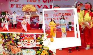 Tween trường THCS Ngô Sĩ Liên thi xếp cỗ, "quẩy tưng bừng" hội rước đèn đón Trung Thu