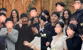 Hé lộ ảnh Song Joong Ki dẫn bạn gái dự đám cưới người quen: Đích thị là Katy Louise Saunders!