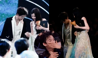 Tinh Quang Đại Thưởng: Fan "tan chảy" trước khoảnh khắc Đinh Vũ Hề đỡ Ngu Thư Hân