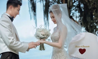 Lễ phục đám cưới Đậu Kiêu - Hà Siêu Liên: Thiết kế tinh xảo, cài cắm ẩn ý đặc biệt