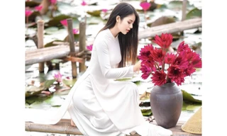 Hot girl Thủy Lợi “đốn tim” dân mạng với bộ ảnh áo dài trắng tinh khôi