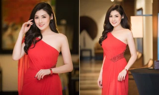 Á hậu Tú Anh khoe đường cong quyến rũ với váy dạ hội đỏ rực 